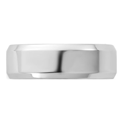 14K White Gold 6.5mm Domed Comfort-Fit Wedding Band – view 3
