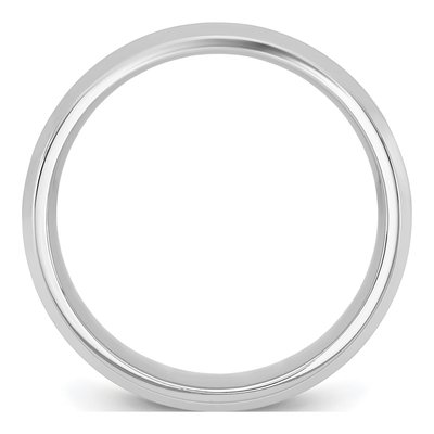 14K White Gold 6.5mm Domed Bevel Edge Comfort-Fit Wedding Band – view 2