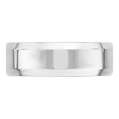 14K White Gold 7mm Domed Comfort-Fit Wedding Band – view 3