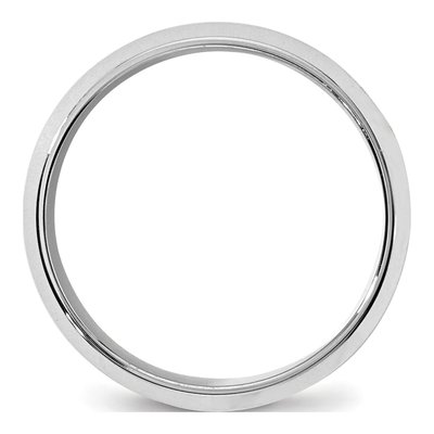 14K White Gold 8mm Beveled Comfort-Fit Wedding Band – view 2
