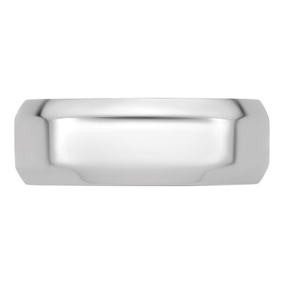 14K White Gold 8mm Beveled Comfort-Fit Wedding Band – view 3
