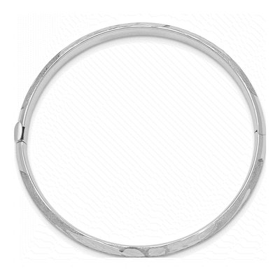14K White Gold Florentine Hinged Baby Bangle Bracelet – view 3