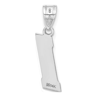 14K White Gold Number 1 Pendant – view 3