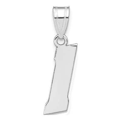 14K White Gold Number 1 Pendant