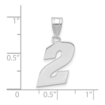 14K White Gold Number 2 Pendant – view 3
