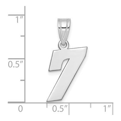 14K White Gold Block Number 7 Pendant – view 2