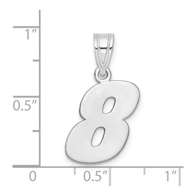 14K White Gold Number 8 Pendant – view 2