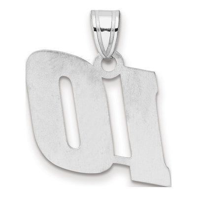 14K White Gold Number 10 Pendant – view 3