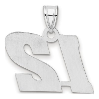14K White Gold Number 12 Pendant – view 3