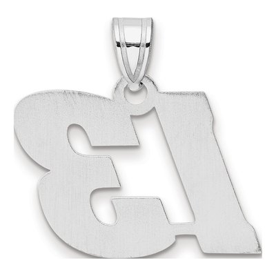 14K White Gold Number 13 Pendant – view 3