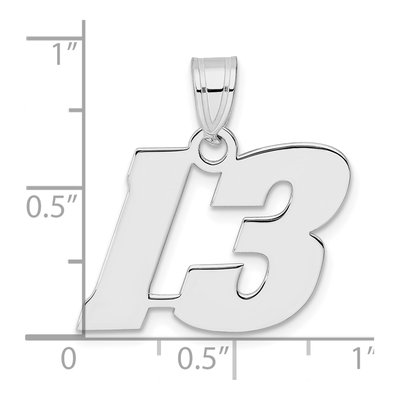 14K White Gold Number 13 Pendant – view 4