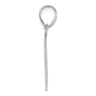 14K White Gold Block Number 14 Pendant – view 2