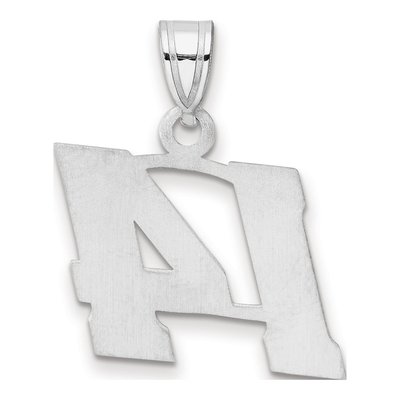 14K White Gold Block Number 14 Pendant – view 3