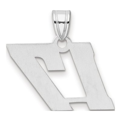 14K White Gold Number 17 Pendant – view 3