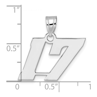 14K White Gold Number 17 Pendant – view 4