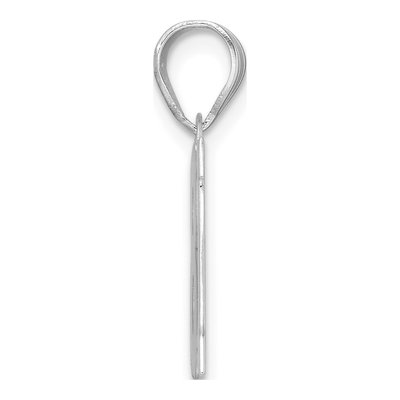14K White Gold Block Number 18 Pendant – view 2