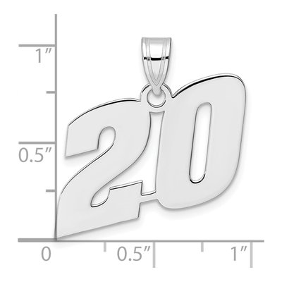 14K White Gold Number 20 Pendant – view 4