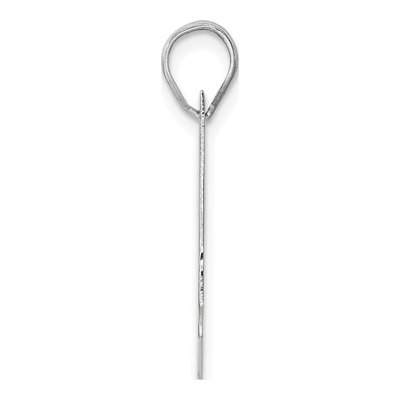 14K White Gold Block Number 21 Pendant – view 2