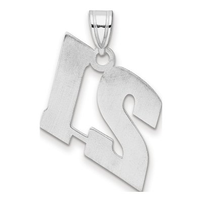 14K White Gold Block Number 21 Pendant – view 3