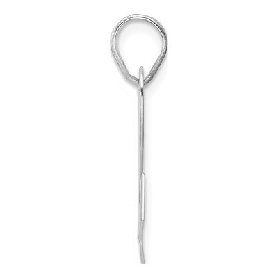 14K White Gold Block Number 22 Pendant – view 2