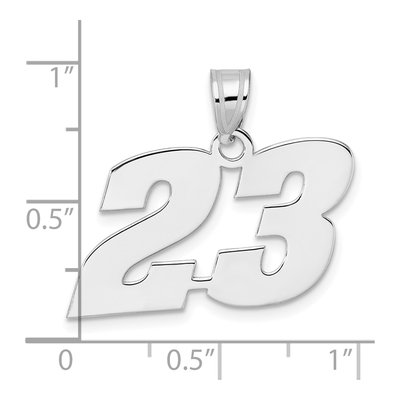 14K White Gold Number 23 Pendant – view 4
