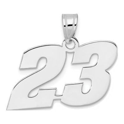 14K White Gold Number 23 Pendant