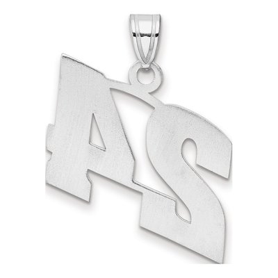 14K White Gold Block Number 24 Pendant – view 3