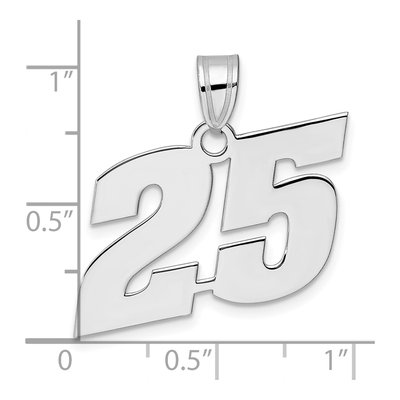14K White Gold Number 25 Pendant – view 4