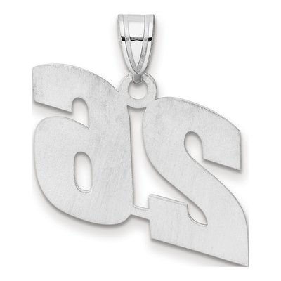 14K White Gold Block Number 26 Pendant – view 3