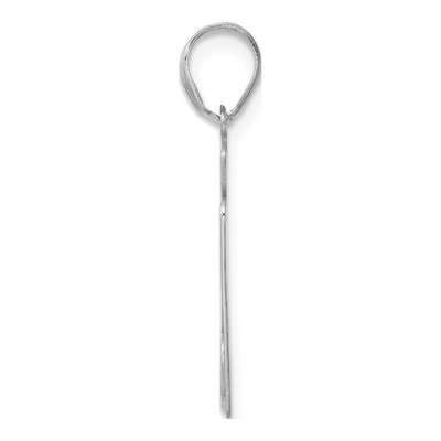 14K White Gold Block Number 27 Pendant – view 2