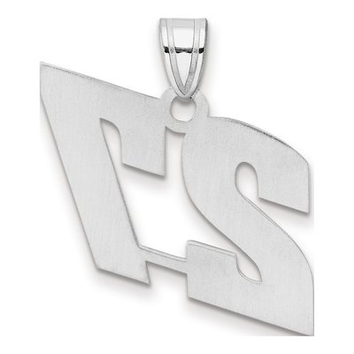 14K White Gold Block Number 27 Pendant – view 3