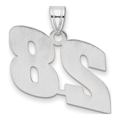 14K White Gold Number 28 Pendant – view 3