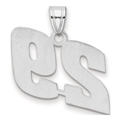 14K White Gold Block Number 29 Pendant – view 3