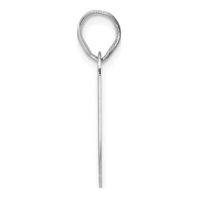 14K White Gold Block Number 30 Pendant – view 2