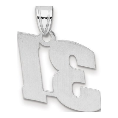 14K White Gold Block Number 31 Pendant – view 3