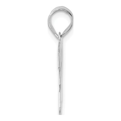 14K White Gold Block Number 32 Pendant – view 2