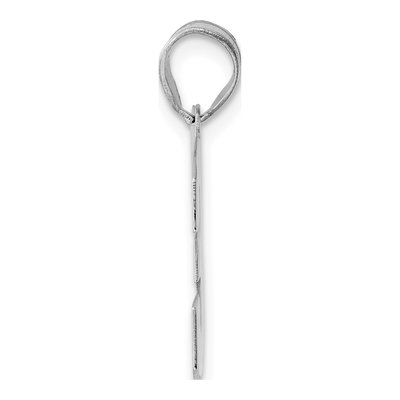 14K White Gold Block Number 33 Pendant – view 2