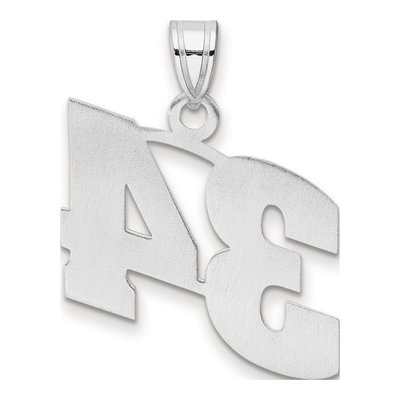 14K White Gold Number 34 Pendant – view 3