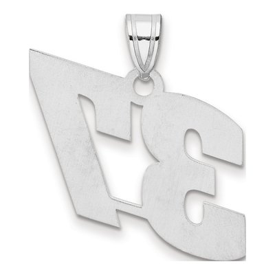 14K White Gold Block Number 37 Pendant – view 3