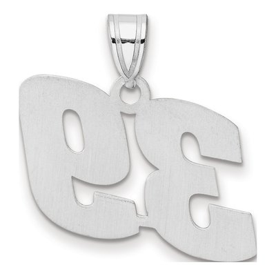 14K White Gold Block Number 39 Pendant – view 3