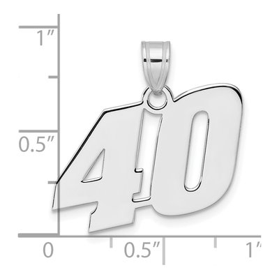 14K White Gold Number 40 Pendant – view 4