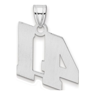 14K White Gold Block Number 41 Pendant – view 3