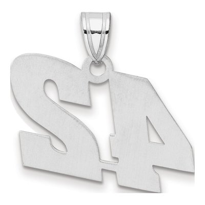 14K White Gold Block Number 42 Pendant – view 3