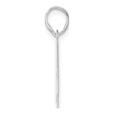 14K White Gold Block Number 43 Pendant – view 2