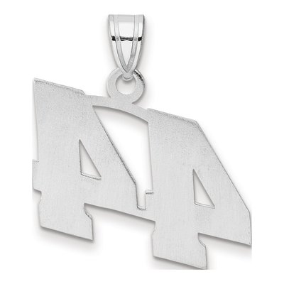 14K White Gold Block Number 44 Pendant – view 3
