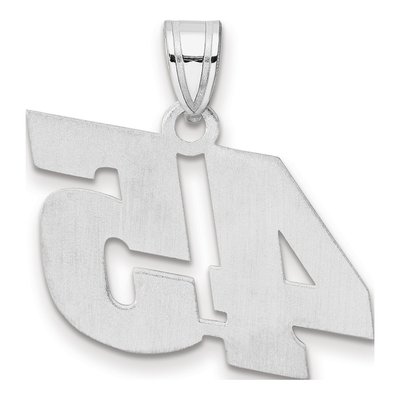 14K White Gold Block Number 45 Pendant – view 3