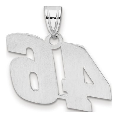 14K White Gold Number 46 Pendant – view 3