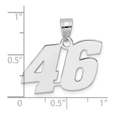 14K White Gold Number 46 Pendant – view 4