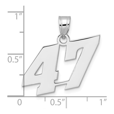 14K White Gold Number 47 Pendant – view 4