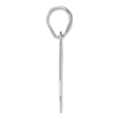 14K White Gold Block Number 48 Pendant – view 2
